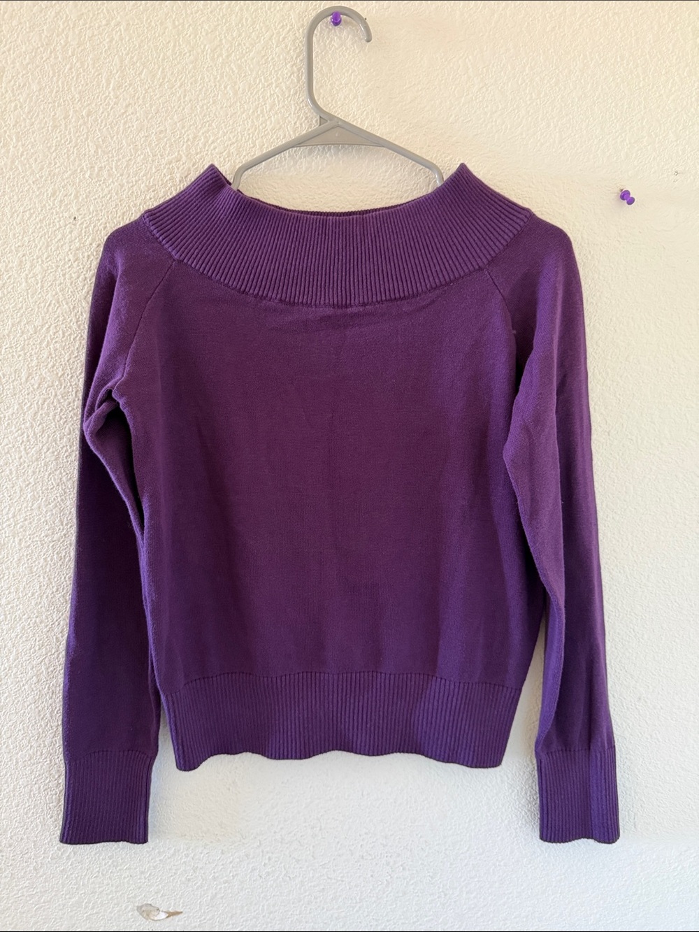 Brandy melville purple off shoulder Renata sweater